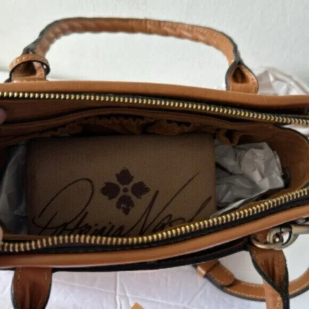 Patricia Nash Bag Paris Satchel Parisian Floral Spot Print Cream w Tassel NEW